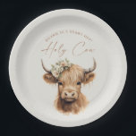 Boho Highland Cow Kids Birthday Party Paper Plates<br><div class="desc">Boho Highland Cow Kids Birthday Party Paper Plates. Click the edit/personalize button to customize this design.</div>