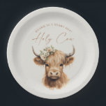 Boho Highland Cow Kids Birthday Party Paper Plates<br><div class="desc">Boho Highland Cow Kids Birthday Party Paper Plates. Click the edit/personalize button to customize this design.</div>