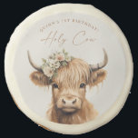 Boho Highland Cow Kids Birthday Party Sugar Cookie<br><div class="desc">Boho Highland Cow Kids Birthday Party Sugar Cookie. Click the edit/personalize button to customize this design.</div>