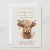 Boho Highland Cow Baby Shower Einladungen – 20 Stück Mit Umschlägen, Zum Ausfüllen