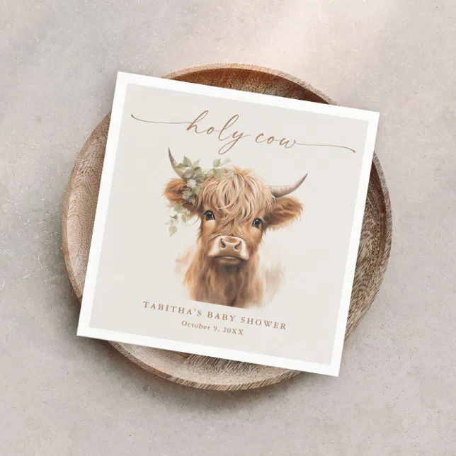 Summer Neutral Highland Cow Muslin Squares Box