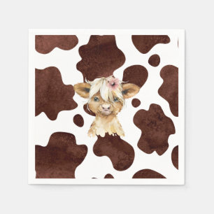 Boho Highland Cow Print Napkins
