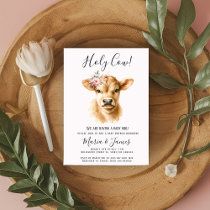 Boho Highland Holy Cow Couples Baby Shower Invitation