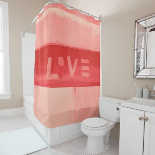 Boho Hippie Chic Living Coral Love Shower Curtain