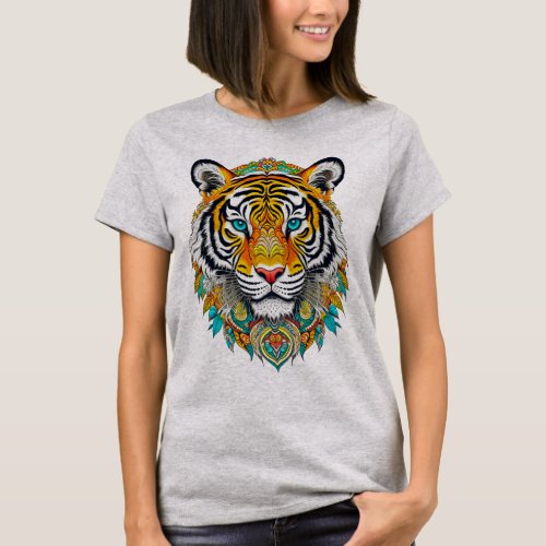 Boho Hippie Floral Year of the Tiger Art T_Shirt