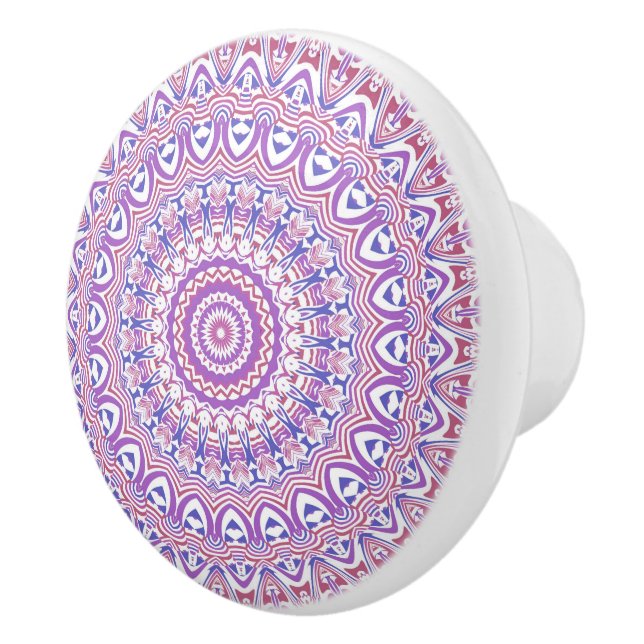 Boho Hippie Funky Groovy Bohemian Kaleidoscope Ceramic Knob (Right)