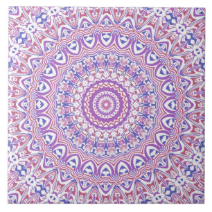 Boho Hippie Funky Groovy Bohemian Kaleidoscope Ceramic Tile