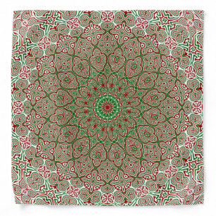Boho Hippie Funky Trippy Ornate Christmas Mandala Bandana