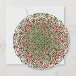 Boho Hippie Funky Trippy Ornate Christmas Mandala Invitation