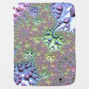 Boho Hippie Groovy Shiny Colorful Rainbow Fractal Baby Blanket