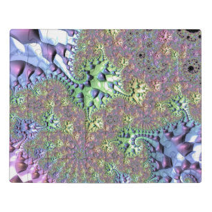 Boho Hippie Groovy Shiny Colorful Rainbow Fractal Jigsaw Puzzle