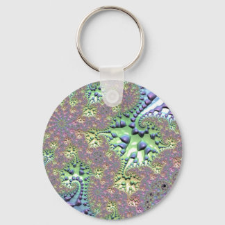 Boho Hippie Groovy Shiny Colorful Rainbow Fractal Keychain