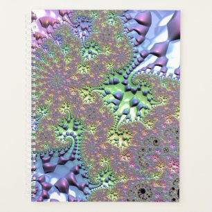 Boho Hippie Groovy Shiny Colorful Rainbow Fractal Planner