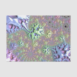 Boho Hippie Groovy Shiny Colorful Rainbow Fractal Tissue Paper