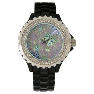 Boho Hippie Groovy Shiny Colorful Rainbow Fractal Watch