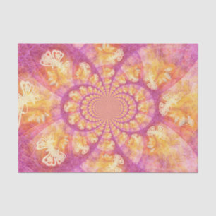 Boho Hippie Purple Gold Kaleidoscope Butterflies Tissue Paper