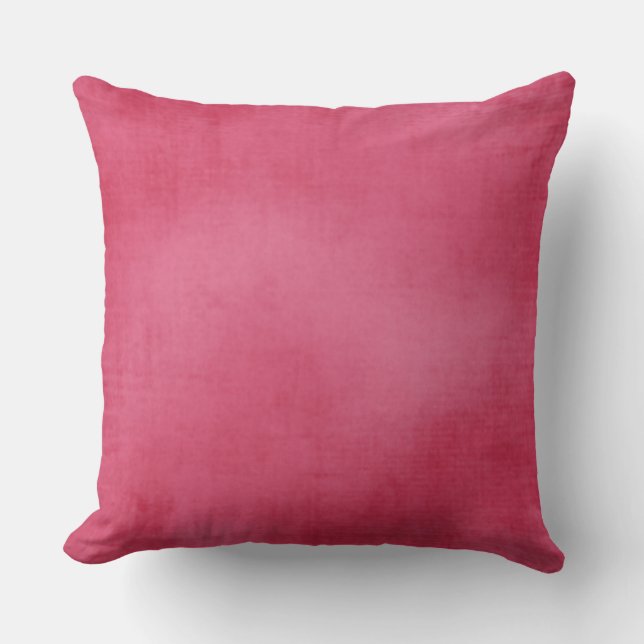 Boho Hippie Raspberry Worn Velvet Look Cotton Throw Pillow (Front)