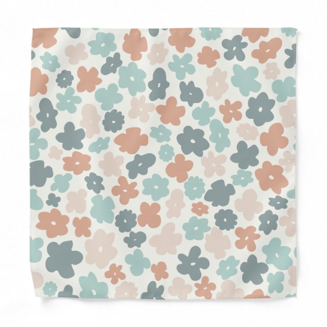 Boho hippie retro pastel flowers iPad mini cover Bandana (Front)