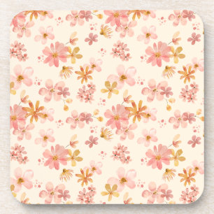 Boho hippie rustic earthy natural flowers table la beverage coaster