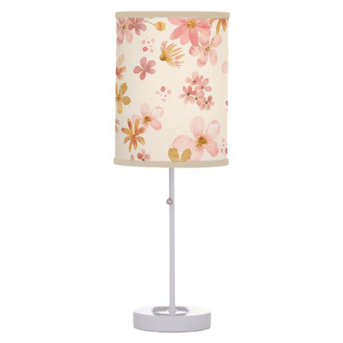 Boho hippie rustic earthy natural flowers table lamp