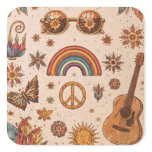 Boho hippie sticker