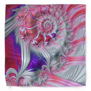 Boho Hippie Trippy Funky Nautilus Spiral Fractal Bandana