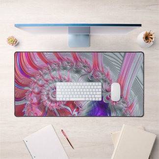 Boho Hippie Trippy Funky Nautilus Spiral Fractal Desk Mat