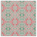 Boho Hippie Trippy Retro Swirly Christmas Pattern Fabric