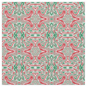 Boho Hippie Trippy Retro Swirly Christmas Pattern Fabric