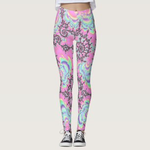 Boho Hippie Unicorn Pastel Mandelbrot Fractal Leggings