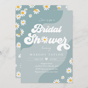 Boho Hippy Vibes Sea Blue Festival Bridal Shower Invitation