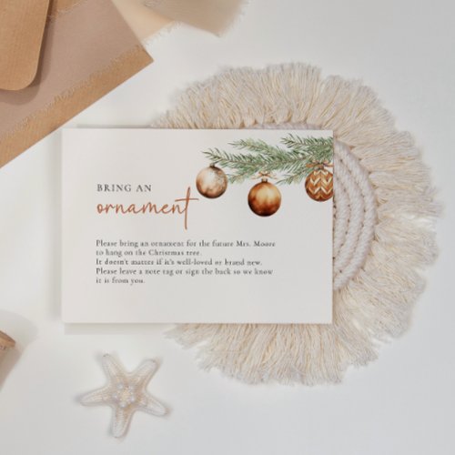 Boho Holiday Bridal Shower Bring An Ornament Enclosure Card