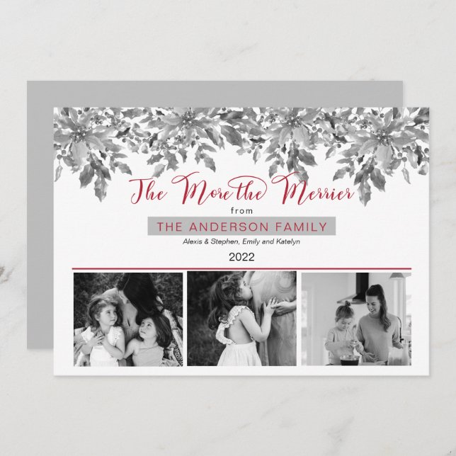 Boho Holiday Greenery The More the Merrier 3 Photo (Front/Back)