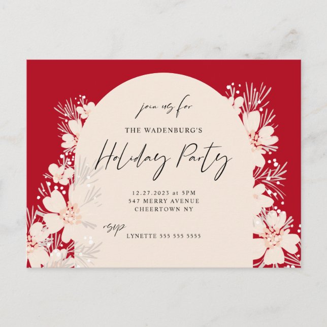 Boho Holiday Party in Desert Red Postcard (Front)