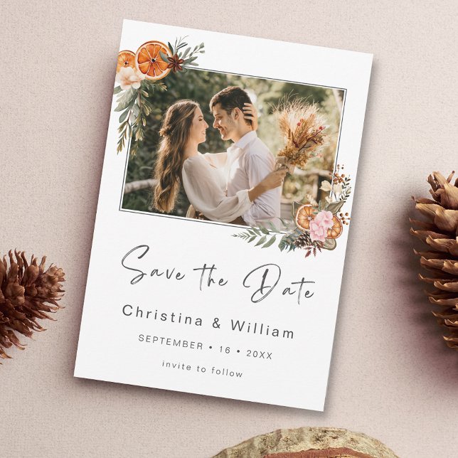 Boho Holiday Wedding Save the Date Invitation (Creator Uploaded)