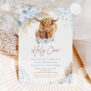 Cow baby hot sale shower invitations