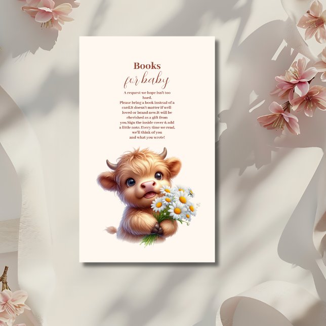 Boho Holy Cow Highland Cow Baby   Books for Baby Enclosure Card (Creator Uploaded)