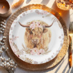 Boho Holy Cow Highland Pampas 1st First Birthday   Paper Plates<br><div class="desc">★ Watercolor Cow Themed paper plates! The beautiful pastel colors fit any party style! Includes a matching cow pattern back design. Designed to match our Cow theme collection. ★ If you need coordinating MATCHING ITEMS, please check our matching collection or shop. Do you have any questions about our designs or...</div>