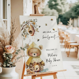 Boho Honey Bear We Can Bearly Wait Baby Shower Foam Board