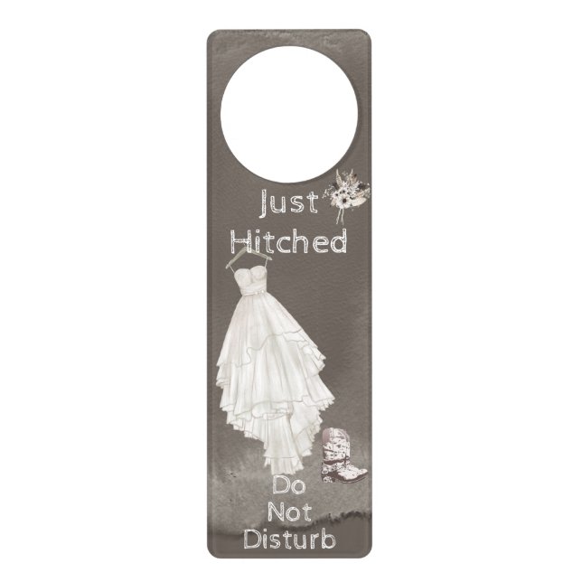 Boho Honeymoon Do Not Disturb Funny Door Hanger (Front)