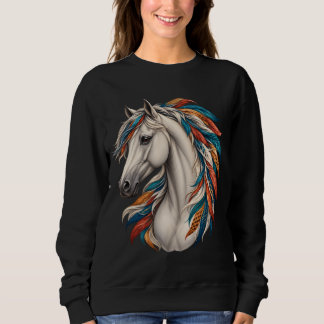 Boho Horse with Feathered Mane Sweatshirt