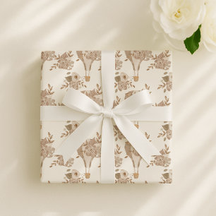 Boho hot air balloon, gender neutral nursery wrapping paper