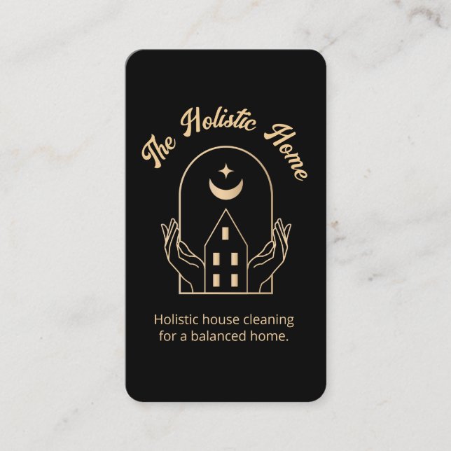 Boho House Hands and Moon  Business Card (Front)