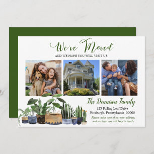 Boho Houseplants We've Moved Moving Photo Announcement