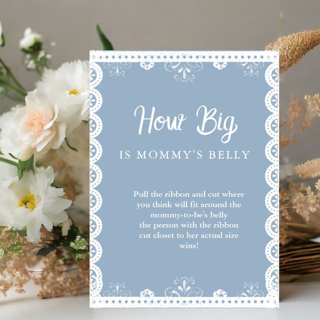 Boho How big is mom Belly baby shower game sign (Creator Uploaded)