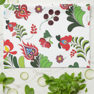 Boho Hungarian Folk Floral Design for Home or Gift Kitchen Towel