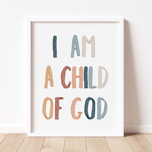 Boho I am a child of God poster