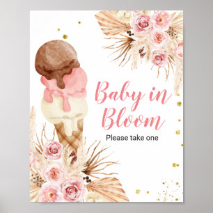 Boho ice cream Floral Baby In Bloom sign