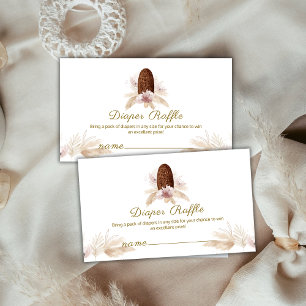 Boho Ice Cream Pop Diaper Raffle Baby Shower Enclosure Card