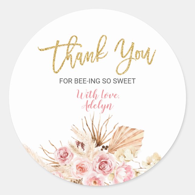 Boho Ice Cream Thank You for being here Stickers (Front)